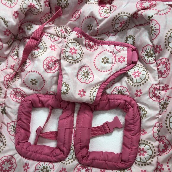 Comfort & Harmony Padded Shopping Cart Cover Pink And White - Picture 3 of 6